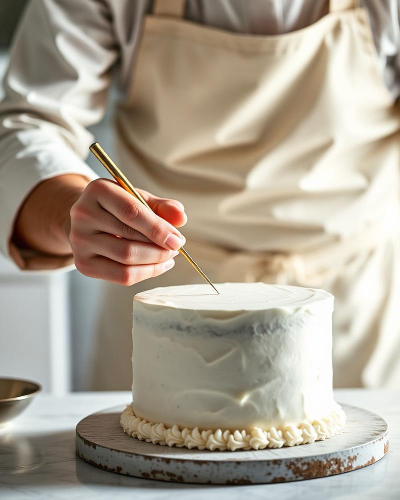 Decoración a mano de un pastel